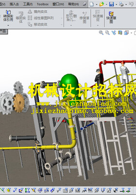 CX3D-SW-022 大型管路布置模型 含零件 含特征