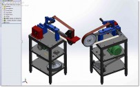 砂带平面磨床的solidworks建模