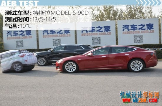 主动紧急制动测试（1）：特斯拉MODEL S