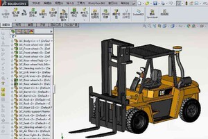 CS3D-SW-012 叉车三维模型 含零件 含特征