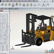 CS3D-SW-012 叉车三维模型 含零件 含特征