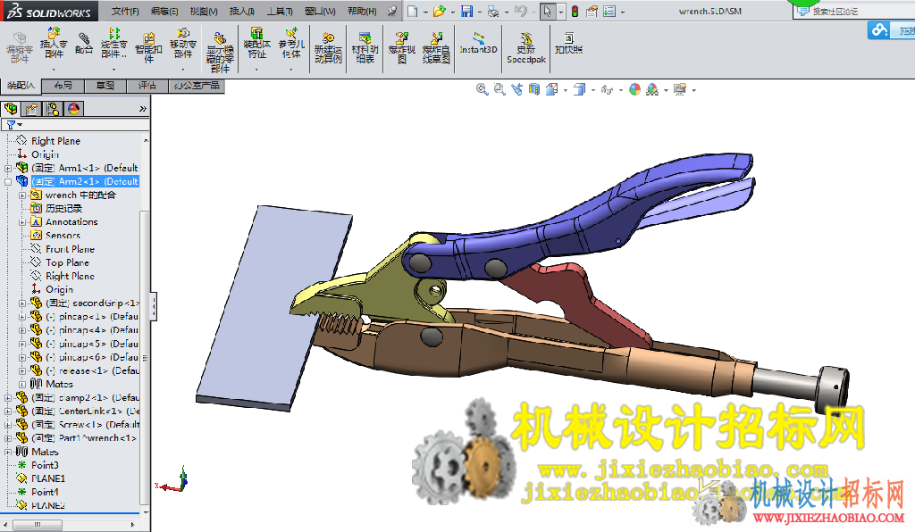 CX3D-SW-049 可调节夹紧力大小老虎钳模型 含零件 含特征