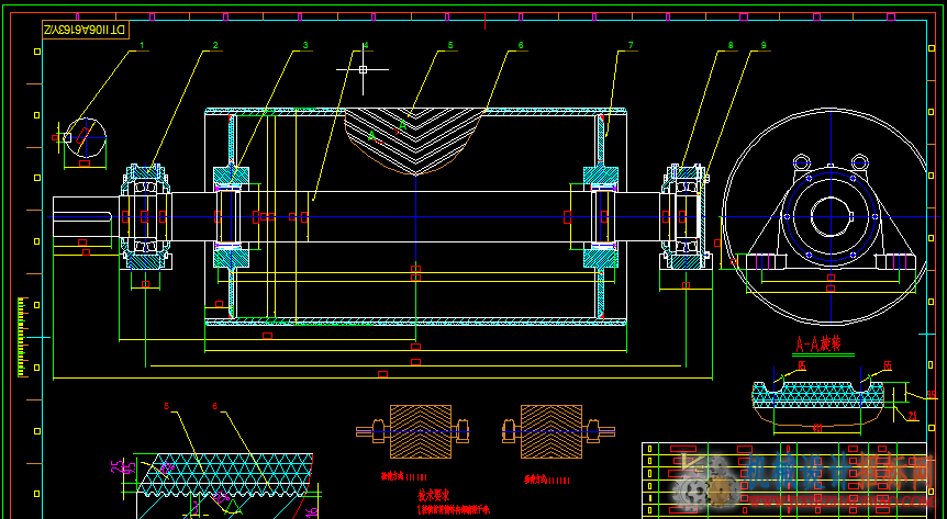 b1400传动滚筒图纸