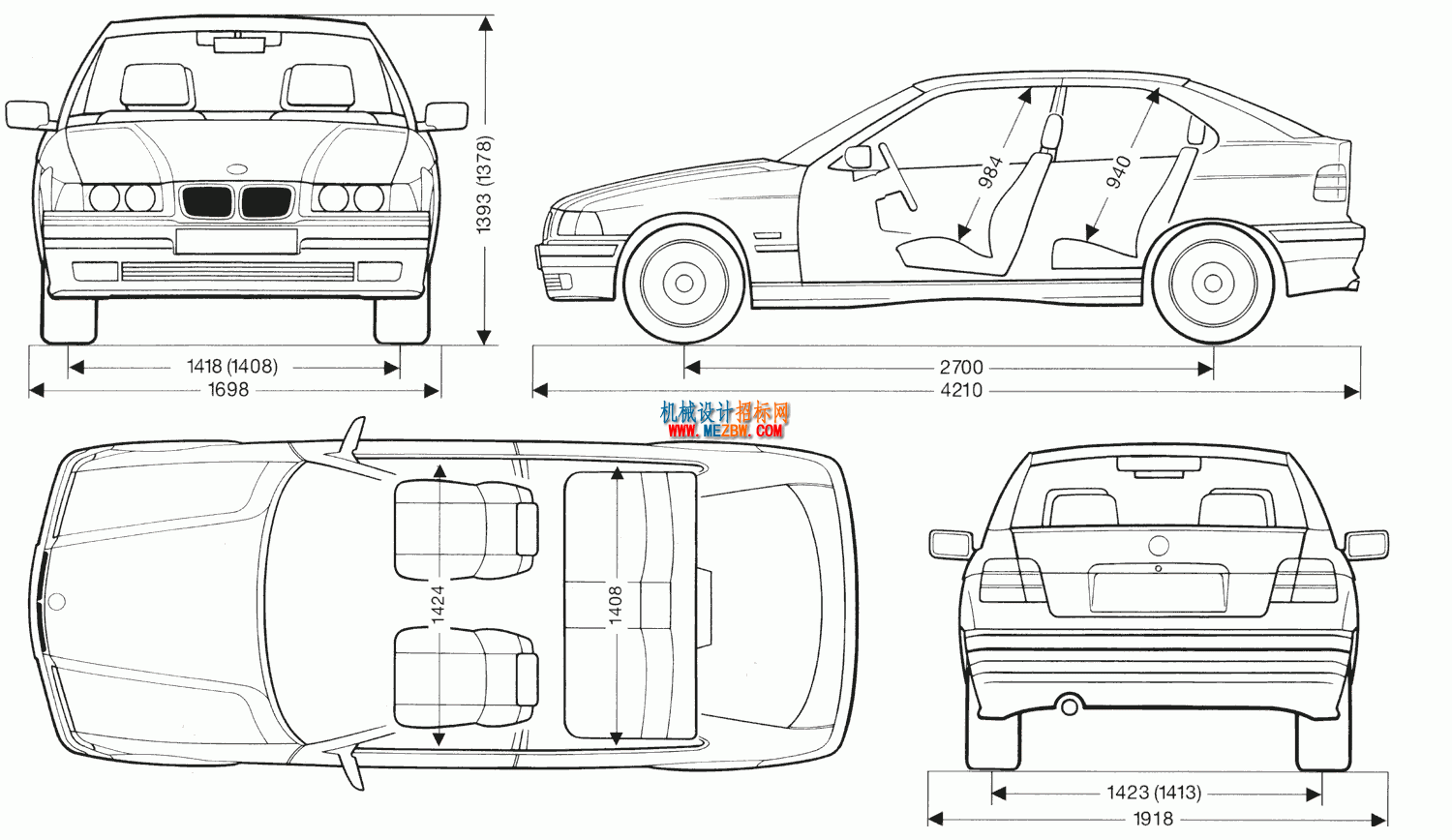 70张汽车三视图二