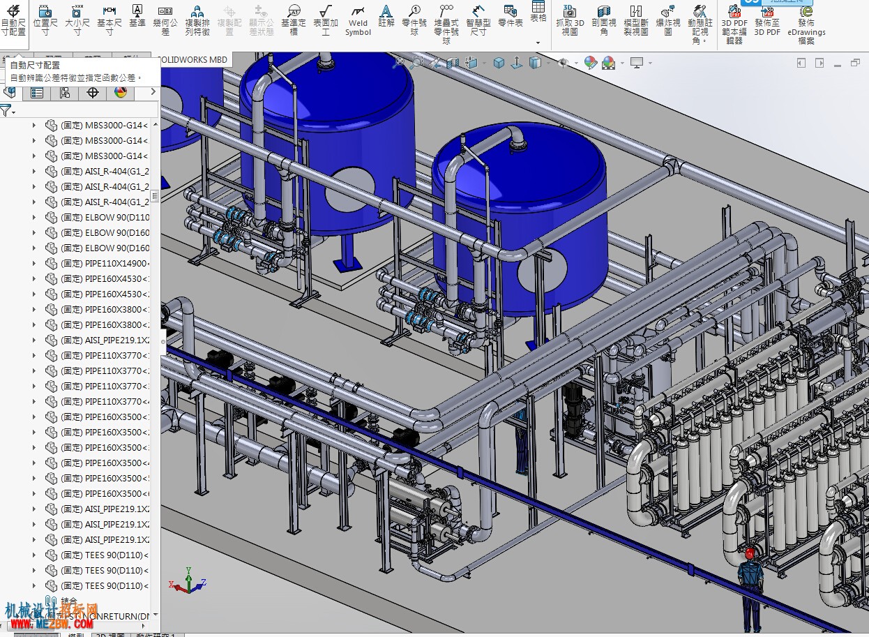 生产管道系统solidworks设计-机械设计招标网