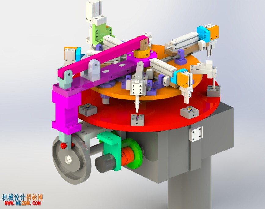 转盘式组装零件机构solidwork设计