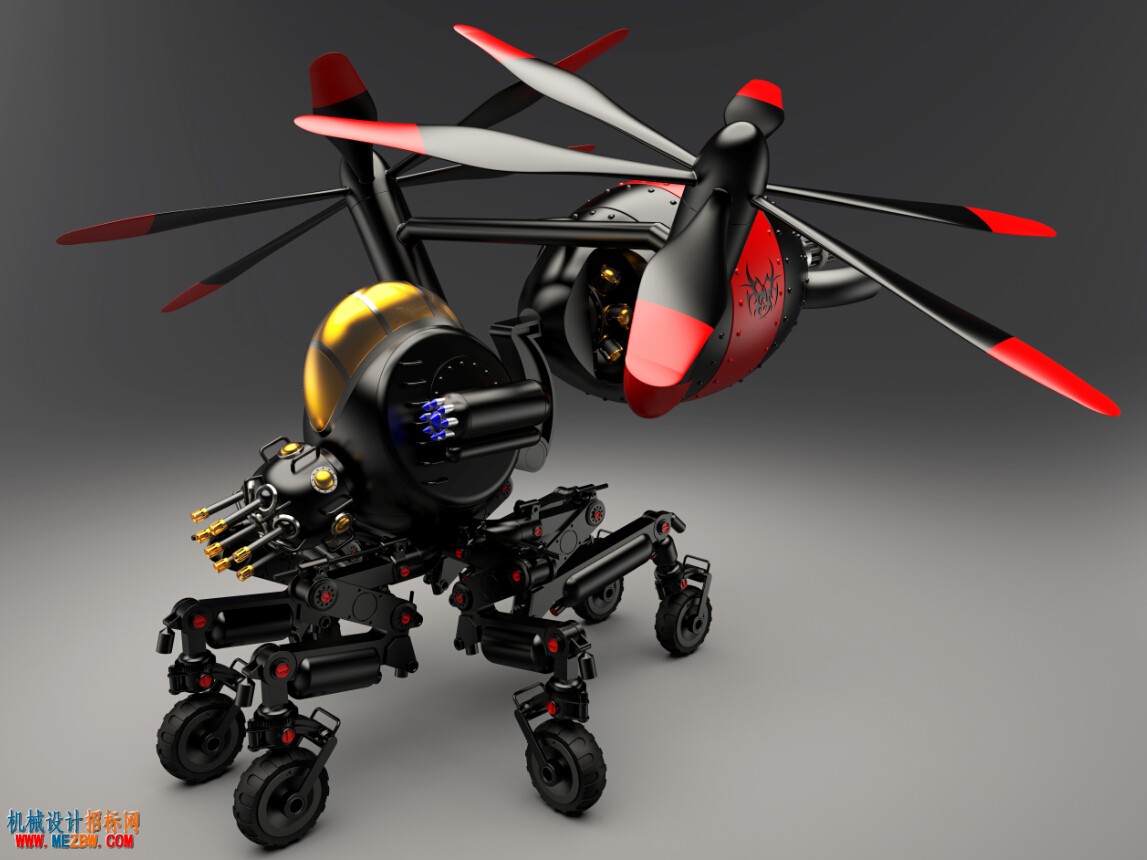 空陆两用蜻蜓无人机solidworks设计