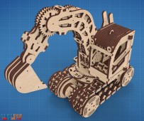 创意木制挖掘机solidworks设计