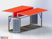 液压自动开启集裝箱solidworks设计